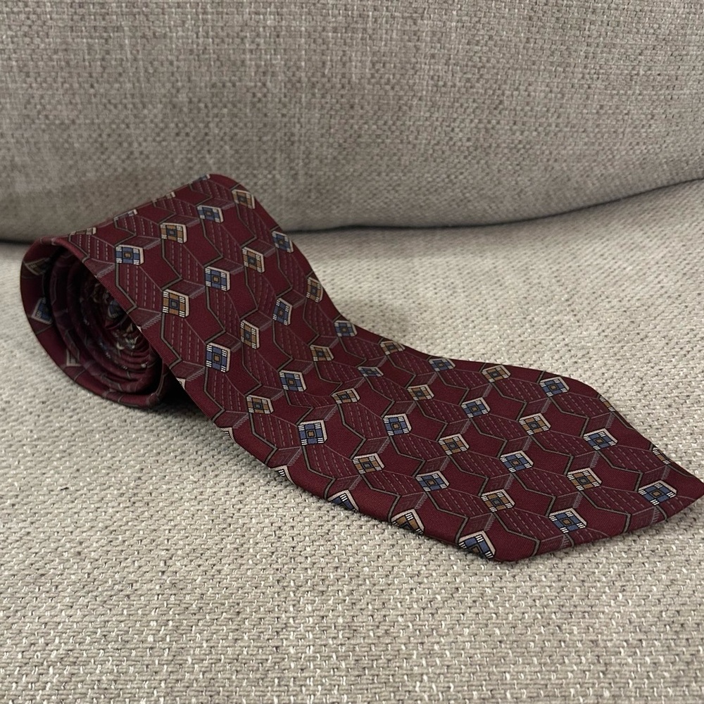 Younkers Vintage Geometric Men's Tie - Red - 60 inches